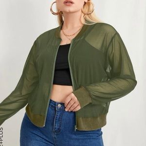 Sheer mesh Bomber Jacket NWT
